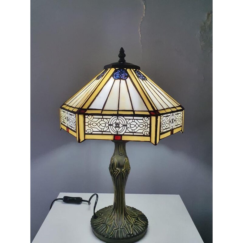 Lampe de bureau de style Tiffany, abat-jour en Script de 10 pouces, décoration de la maison, art créatif, design USA