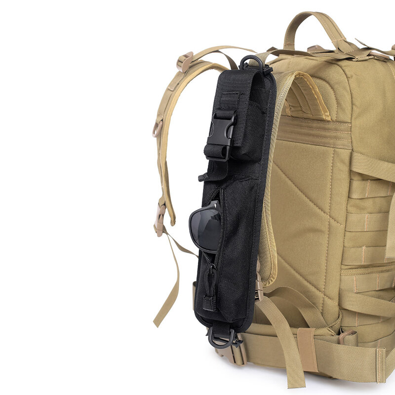 Mochila tática com alça de ombro, bolsa para lanterna, acessório para caça e acampamento ao ar livre