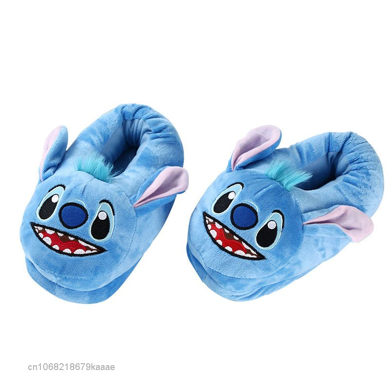 Disney Cartoon Stitch Katoen Thuis Schoenen Vrouwen Platte Hak Zachte Schoenen Mode Warme Non Slip Slippers Koppels Leuke Fuzzy Slippers