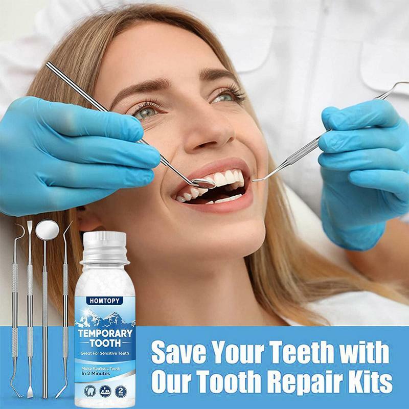 Zahn reparatur set Temporäre Zahn füllungen Zahn befestigungs perlen Zahn reparatur perlen für die temporäre Wiederherstellung Mundpflege wieder verwendbar