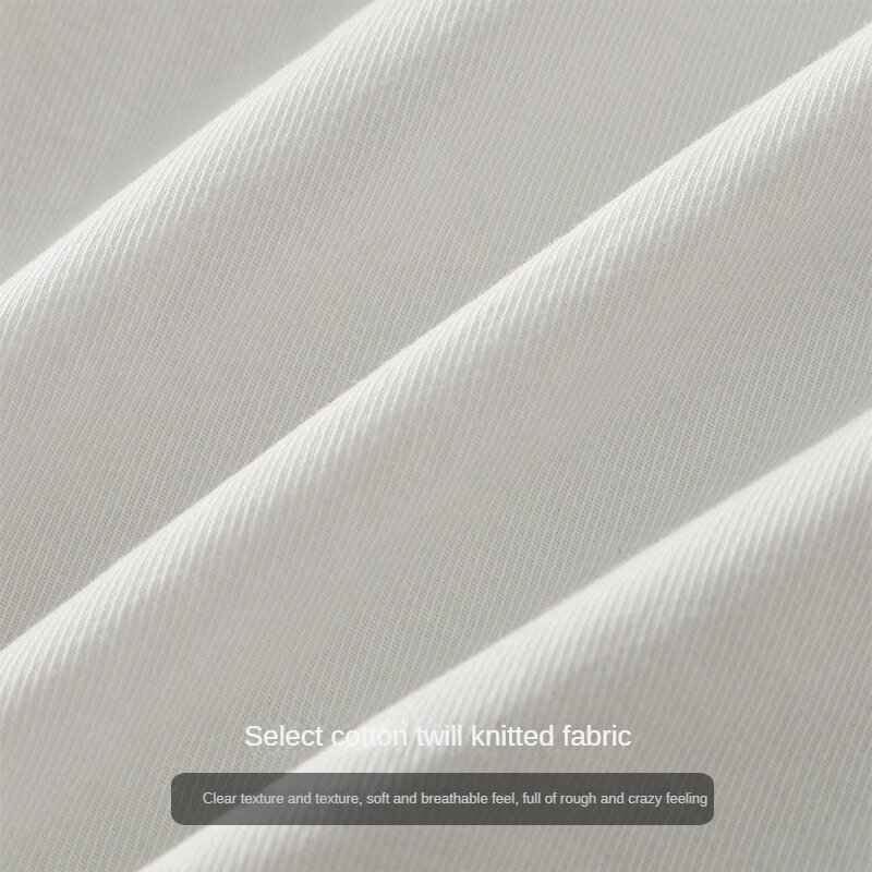 Dukeen Langarmhemd Herren Frühling und Herbst Baumwolle Senior Sinn für lässige einfarbige weiße Revers Shirt Vintage-Kleidung
