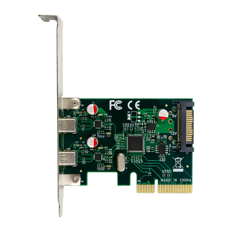ASM1142 PCI-E X4 USB 3,1 Gen2x2 tarjeta de expansión de alta velocidad de doble puerto TYPE-C 10G