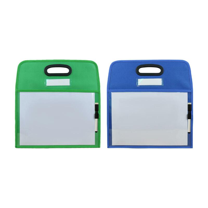 Reutilizáveis Clear Dry Erase Pockets, Aula Suprimentos com Marcador Titular, Folhas para Grupo Atividade Classroom Ensino