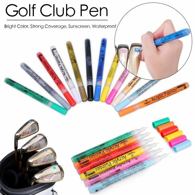 Brilhante Cor Sunscreen Golf Club Pen, Tinta Acrílica Pintor, Cor Mudando Acessórios
