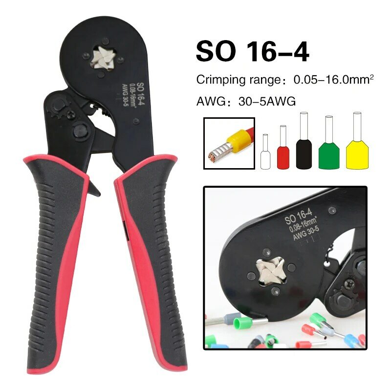 Crimper Pliers Electrician Tools Terminal Crimping Pliers Terminals Nippers Clamp Tool Press Tubular Wires Hand 0.08-16mm²
