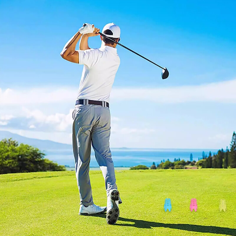 10 buah pemegang bola Golf plastik ringan dan nyaman dapat digunakan kembali dengan PIN Golf tanpa resistensi bahan plastik 5*3.5*3.5cm