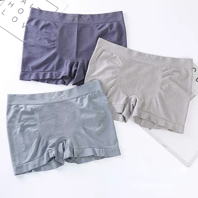 New Magnetic Men Panties Seamless Sports Underpant High Elastic Breathable Comfortable Flat Pants Men Mid-Waist Boxers Underwear