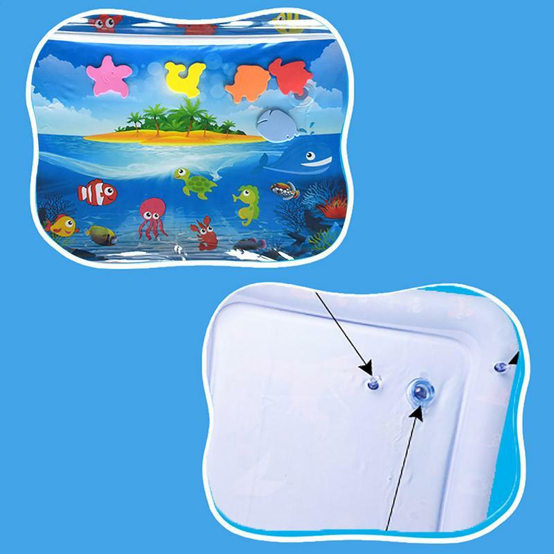 1pc Blue Dolphin Inflatable PVC Playing Mat Baby Play Water Mat Toddler Pad Kids Early Education Activity Toys Mat Cushion Gift