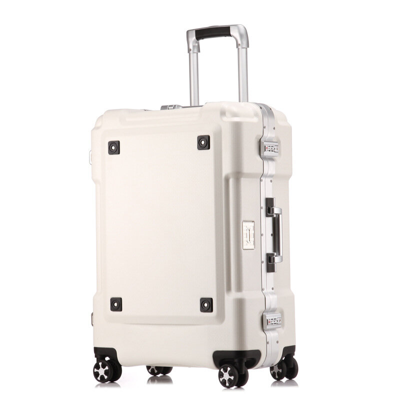 Nuovo bagaglio a rotelle con telaio in alluminio con portabicchieri Trolley valigia su ruote bagaglio a mano rigido da uomo d'affari
