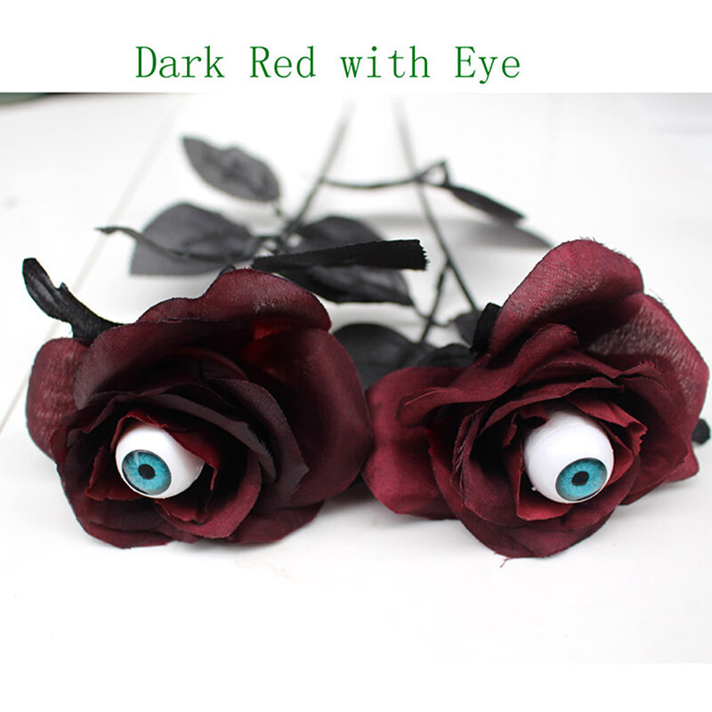 Flower Rose Artificial Flower With Eyeball Halloween Ghost Black Fake Flower