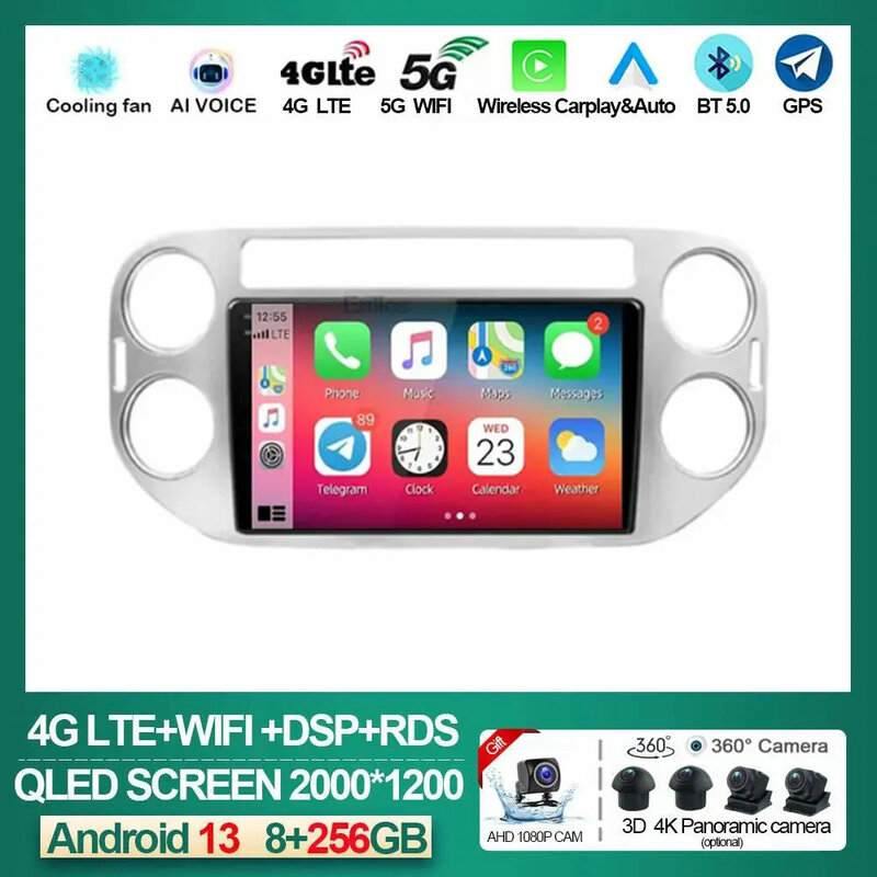 2din 9'' Car Stereo Car Radio For Volkswagen Tiguan 2010-2015 Android Multimedia Video Player Navigation GPS WIFI Carplay