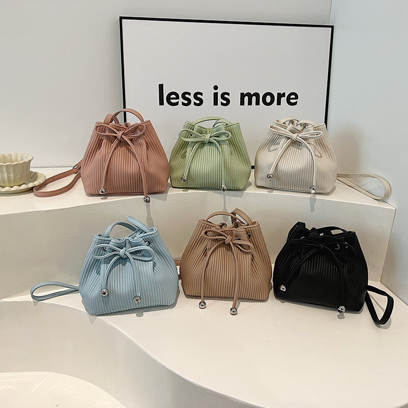 LEFTSIDE Mini Pu Leather Bucket Bags for Women 2024 New Trend Female Crossbody Bag Lady Shoulder Bag Handbags and Purses