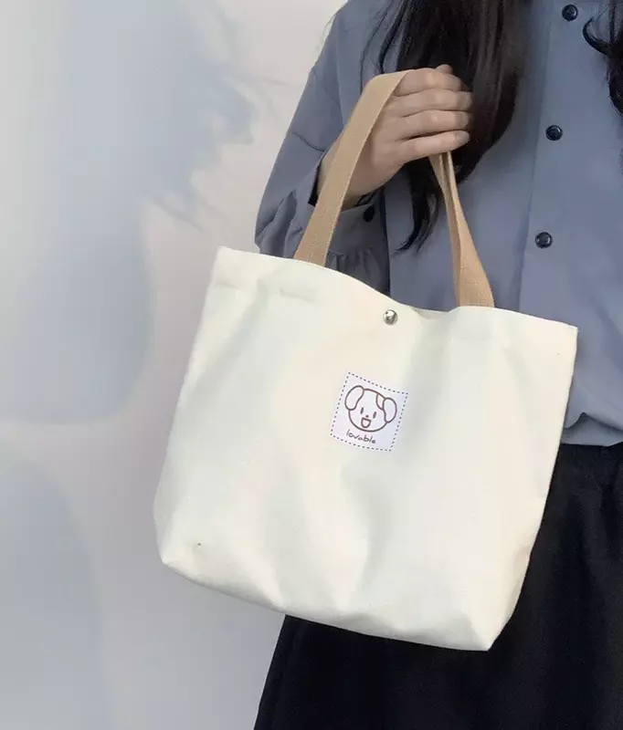 Toub045 Mode Leinwand Frauen Einkaufstaschen japanische kleine Baumwoll tuch Damen Handtaschen niedlichen Reise Picknick
