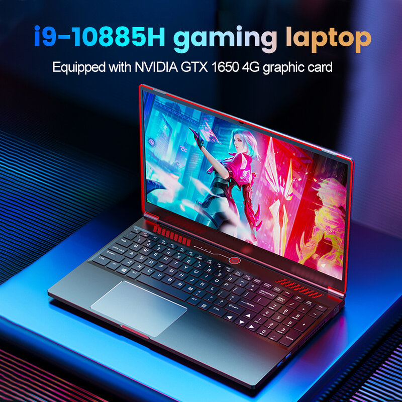 16.1" Big Screen Graphic Card Gaming Laptop Intel Core i9 10885H 10870H Processor Nvidia GTX 1650 4G Windows 11 Ultrabook Wi-Fi