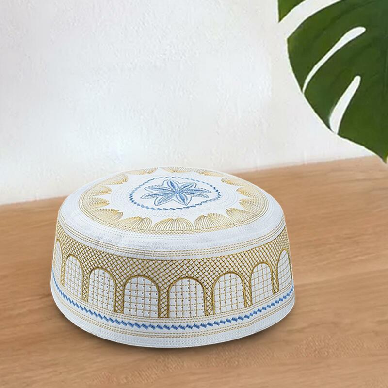Male Prayer Sun Hat Embroidery for 58cm Multiple Uses Soft and Comfortable ,  Adult Men Headscarf