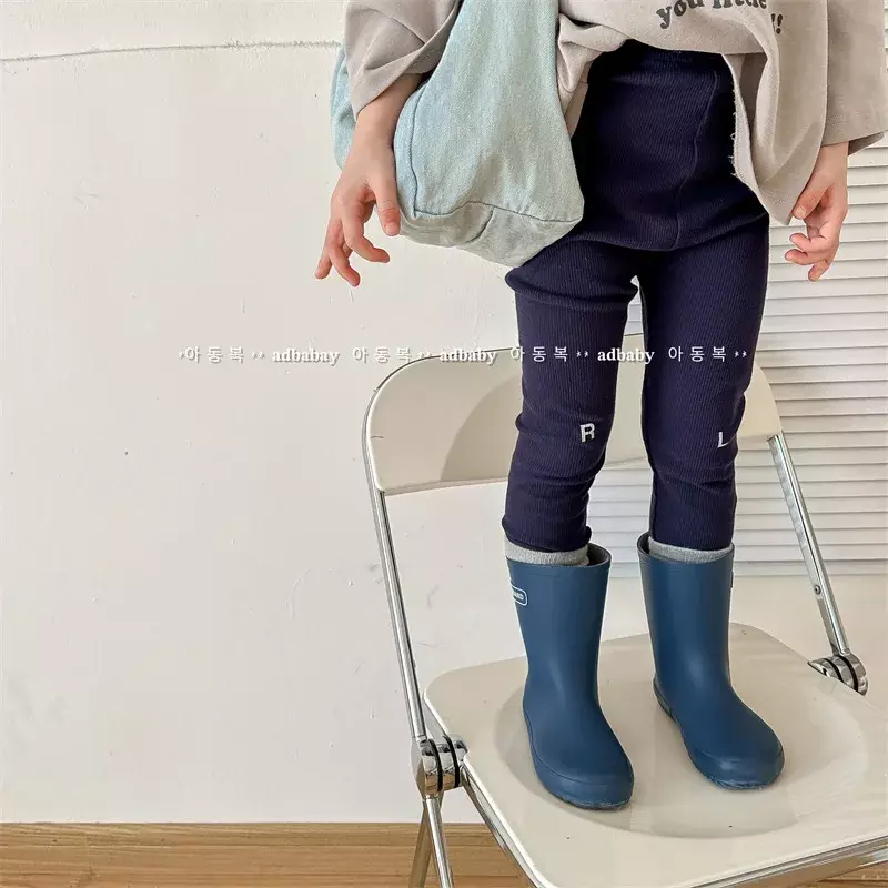 Осенне-зимние утепленные флисовые брюки для девочек, леггинсы для девочек, детские эластичные облегающие брюки в полоску