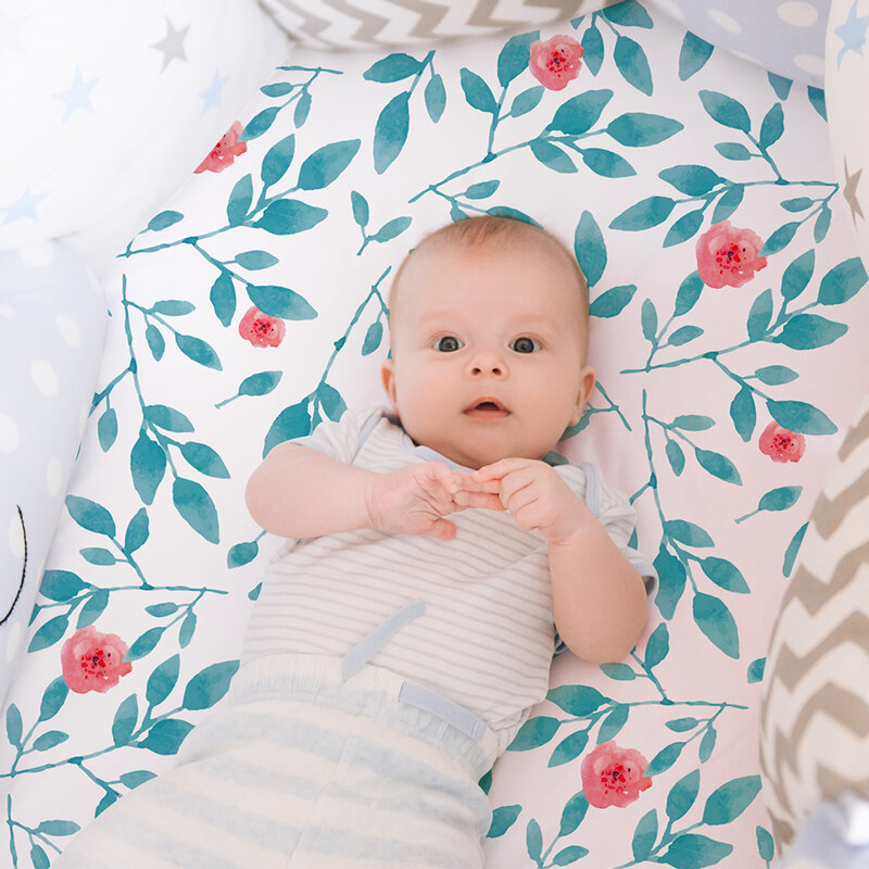 Lembar Keranjang Bayi Baru Lahir 1 Pak Seprai Buaian Elastis Ultra Lembut untuk Seprai Bermain Uniseks Lembar Tempat Tidur Bayi 82*41Cm