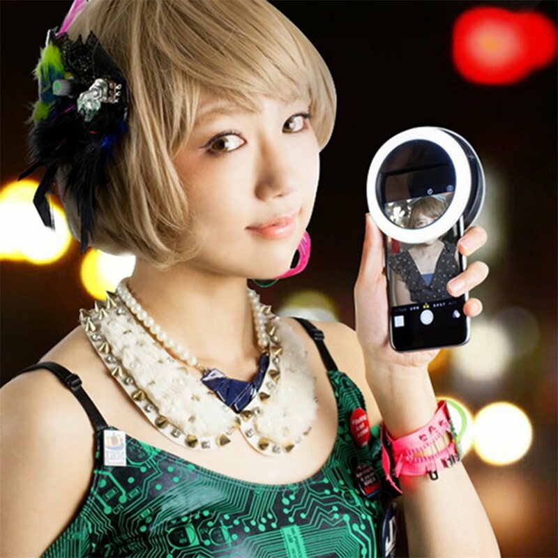 Lampu Selfie LED otomatis kamera, lampu cincin swafoto, lampu malam meningkatkan pencahayaan malam untuk kamera