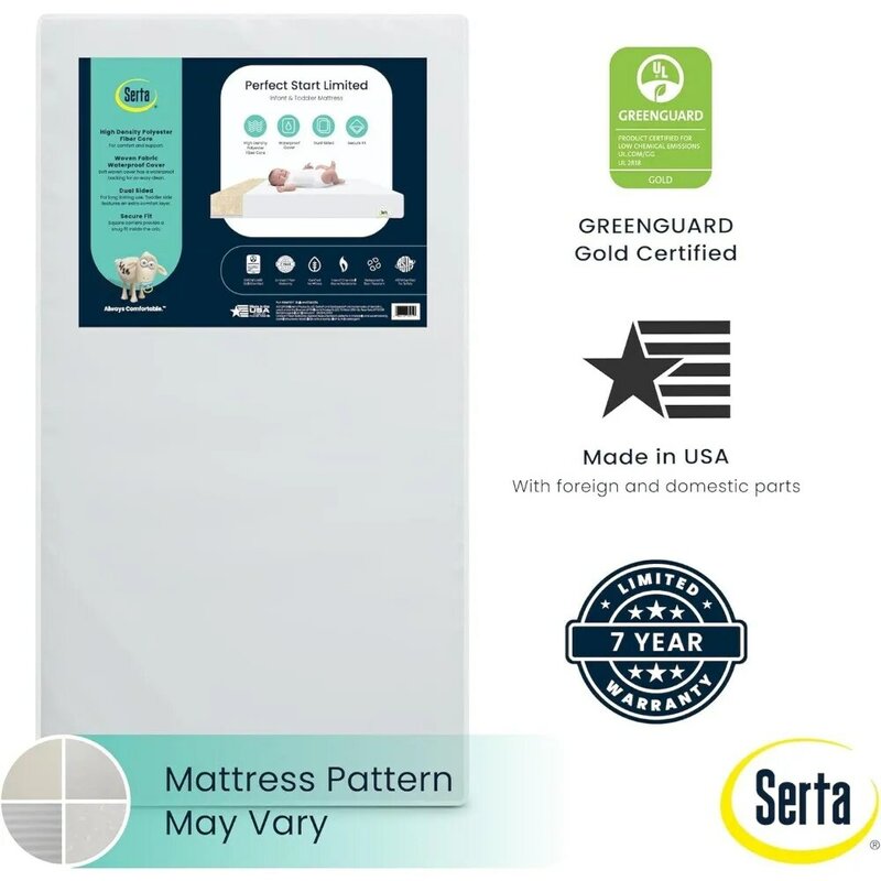 Serta Perfect Start Limited doppelseitige Babybett matratze und Kleinkind matratze, atmungsaktiver Faser kern, Green guard Gold zertifiziert