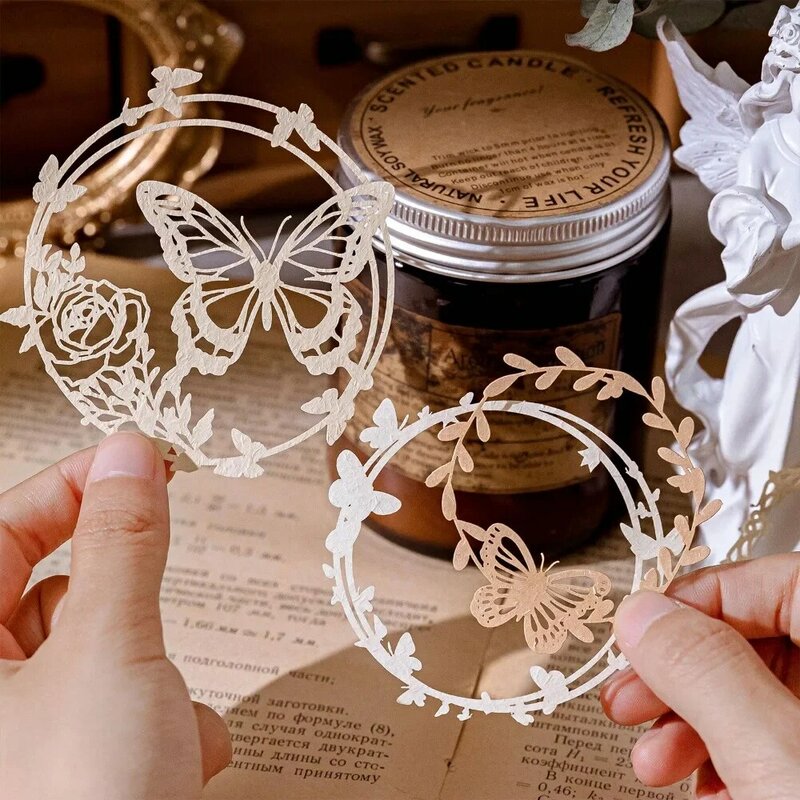 Mr. Paper 10 pz/pacco Light Vintage Frame Hollow Out Lace Card Pack manuale decorazione Collage Base cartoncino carta