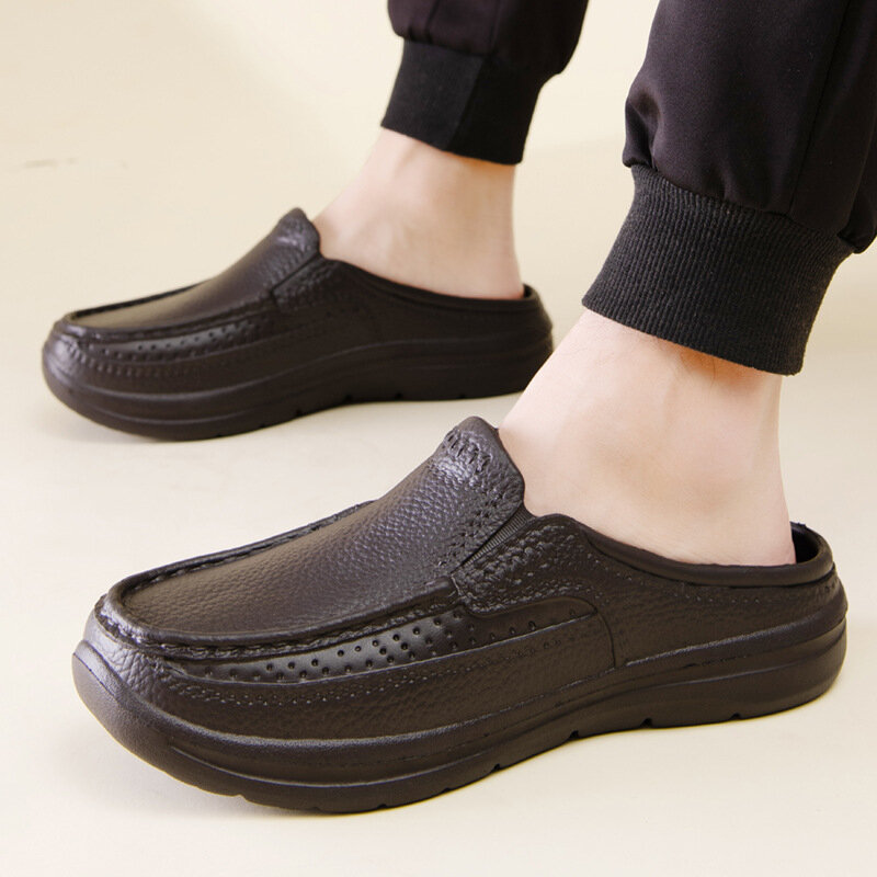 Sandales d'Extérieur Décontractées pour Homme, Chaussures Mules Souples, OligBeach, Grande Taille, Nouvelle Mode 2024