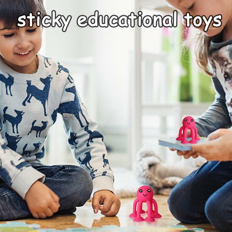Miękka silikonowa klocki budowlane zabawka kształt zwierząt zabawka do odsysania dla dzieci, uwalnianie stresu rodzic-dziecko interaktywna gra przyssawka zabawka do kąpieli