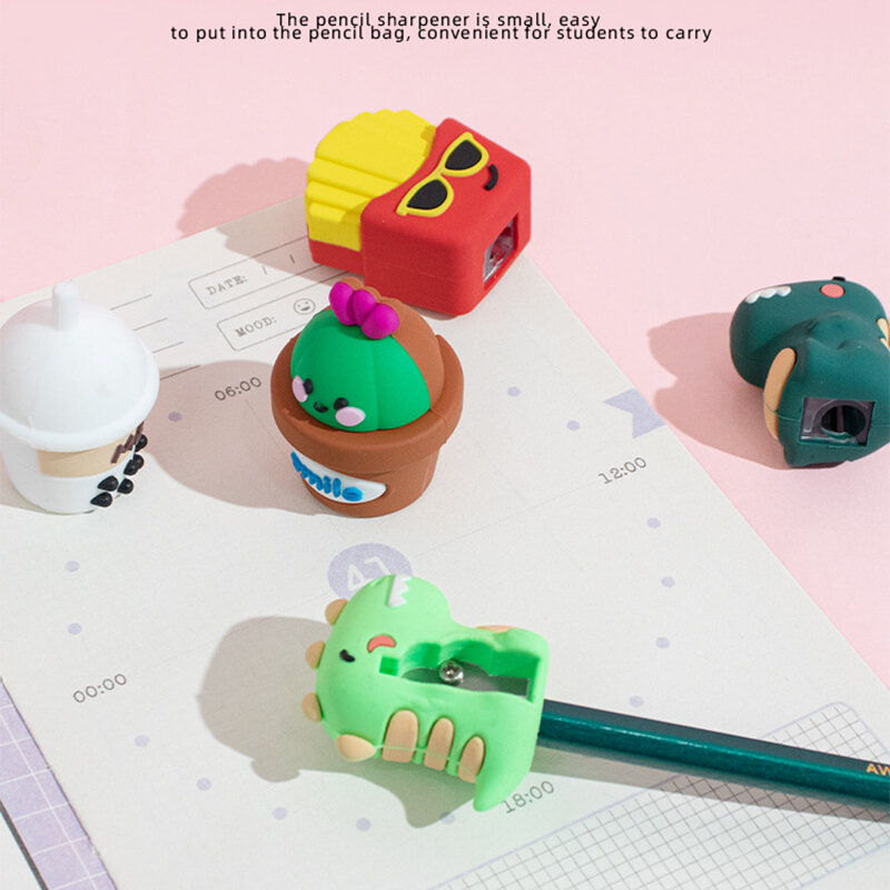 3D Animal Modeling Lápis, Apontador De Volta Para A Escola, Bonito Material De Escritório, Papelaria Kawaii Penknife