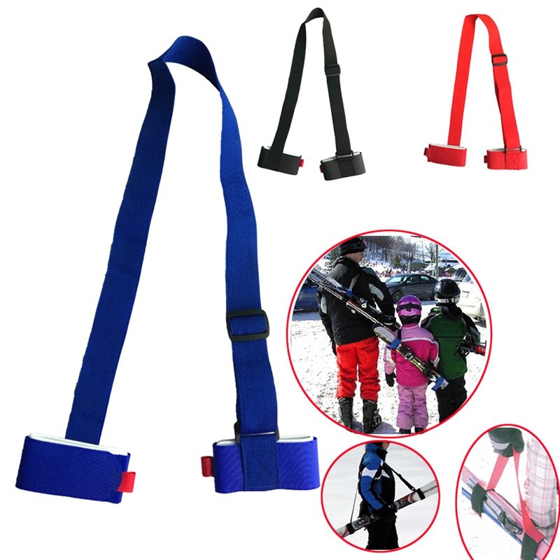 Adjustable Skiing Pole Shoulder Hand Carrier Lash Handle Straps Hold Porter Hook Loop Protecting Ski Handle Strap