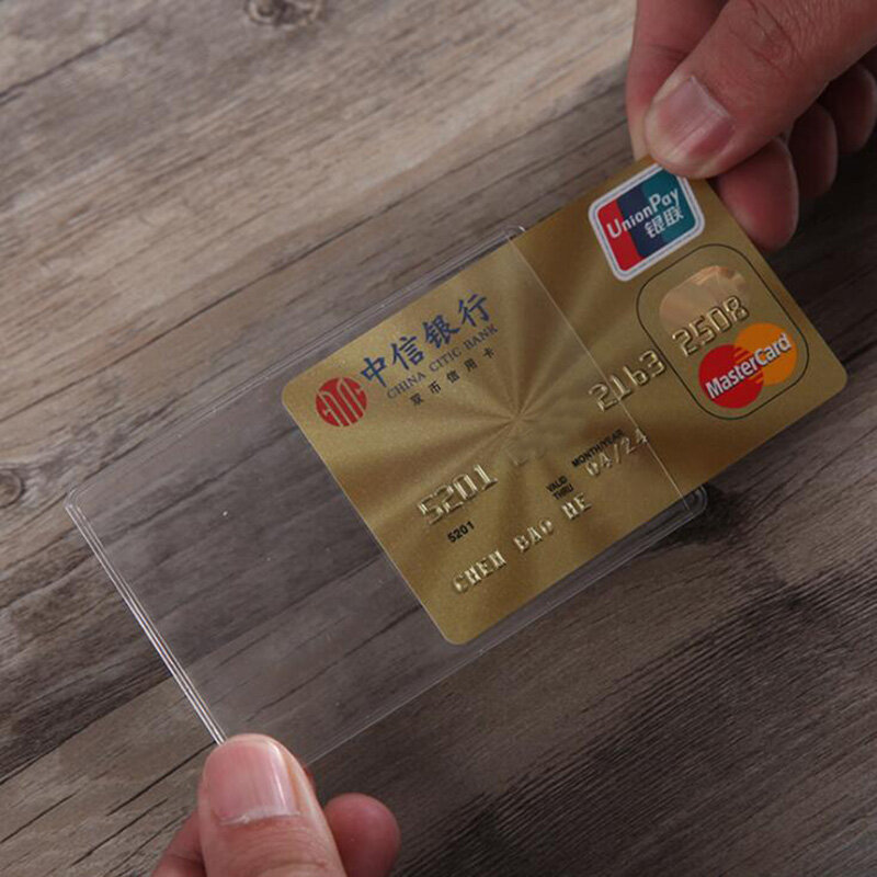 10 sztuk/partia 60*93mm przezroczyste rękawy ochronne na karty ID etui portmonetka portmonetka na wizytówkę