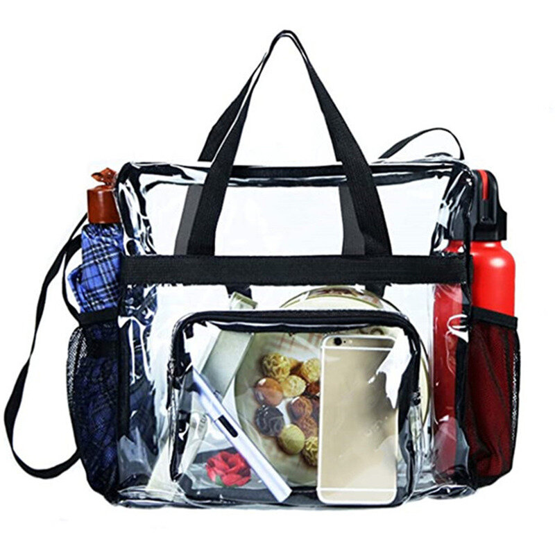 حقيبة مستحضرات التجميل البلاستيكية الشفافة للنساء ، حقيبة يد كبيرة مقاوم للماء ، وحالة الجمال ، منظم السفر ، وحقيبة أدوات الزينة الشاطئ ، وحقيبة ماكياج واضحة