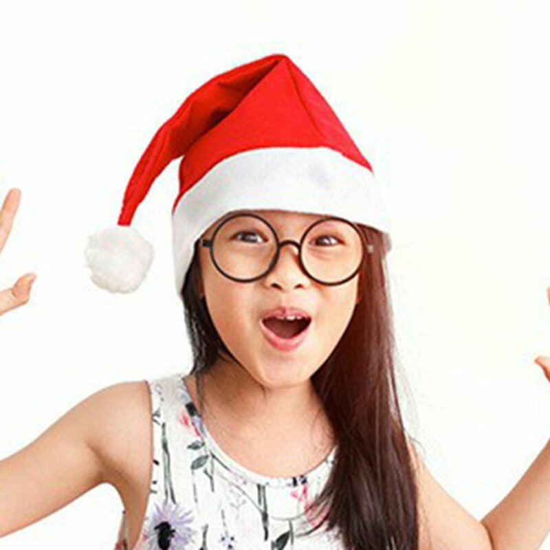 2024 Thick Christmas Hat Adults Kids Christmas Decorations for Home Xmas Santa Claus Gifts Winter Caps NewYear Party Supplies