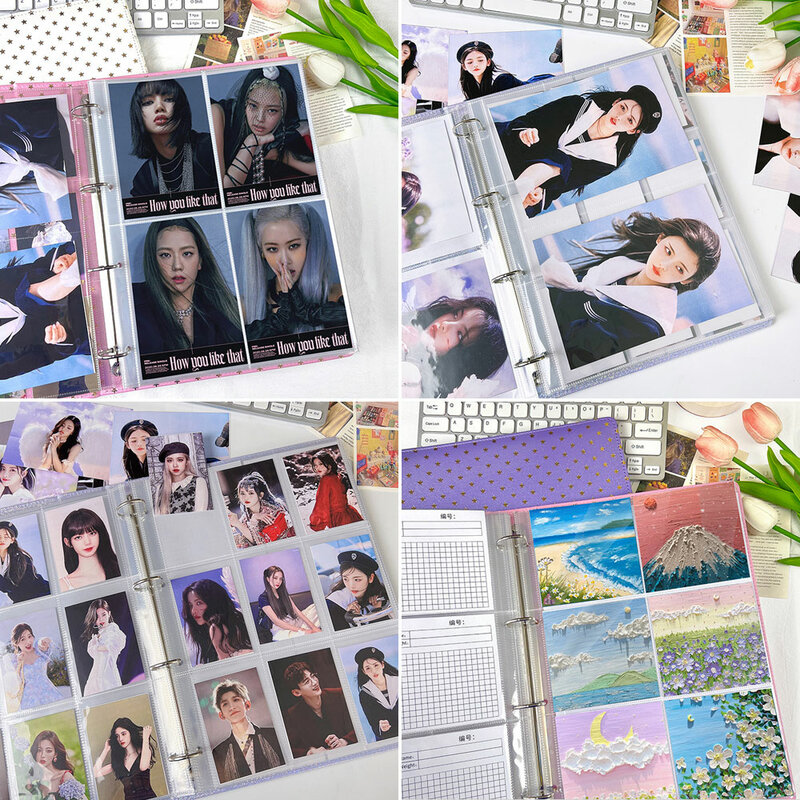A4 Kpop Photocard Binder Sheets Multiple Pockets Sleeve PP Acid Free 4x6 Photo Album Refill Pages Card Stamp Die Jewelry Storage