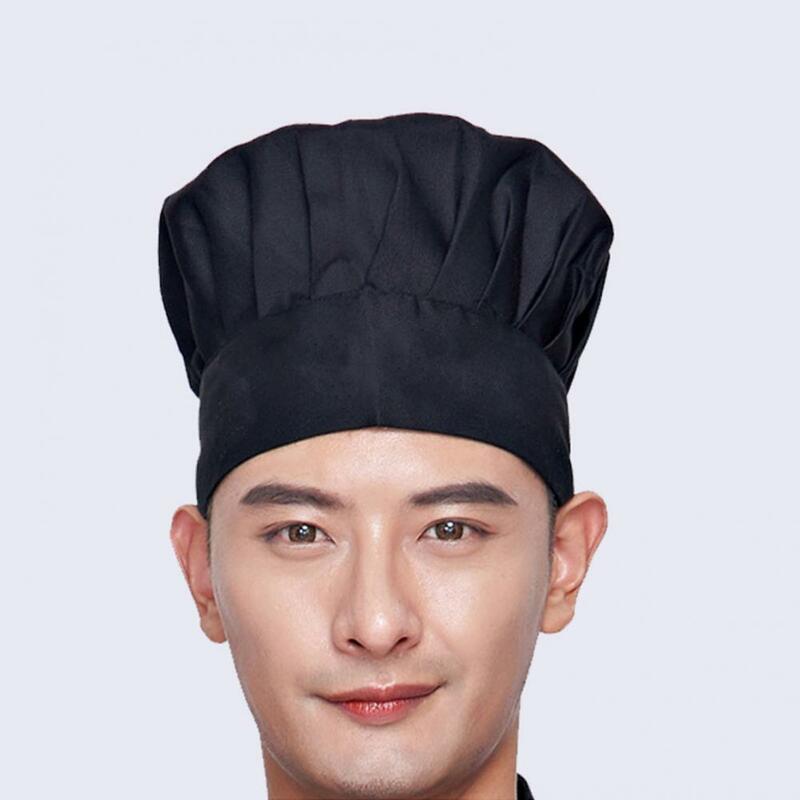 Topi koki pria, untuk kerja katering dapur Unisex padat untuk memanggang untuk pria