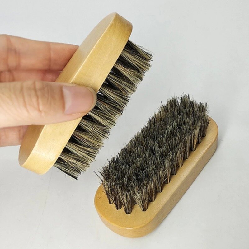 Polishing Brush Shoe Shine Brushes Polish Bristles Boots Shoes Leather Care Cleaning Convenient Nubuck Boot Pig Hair Tool
