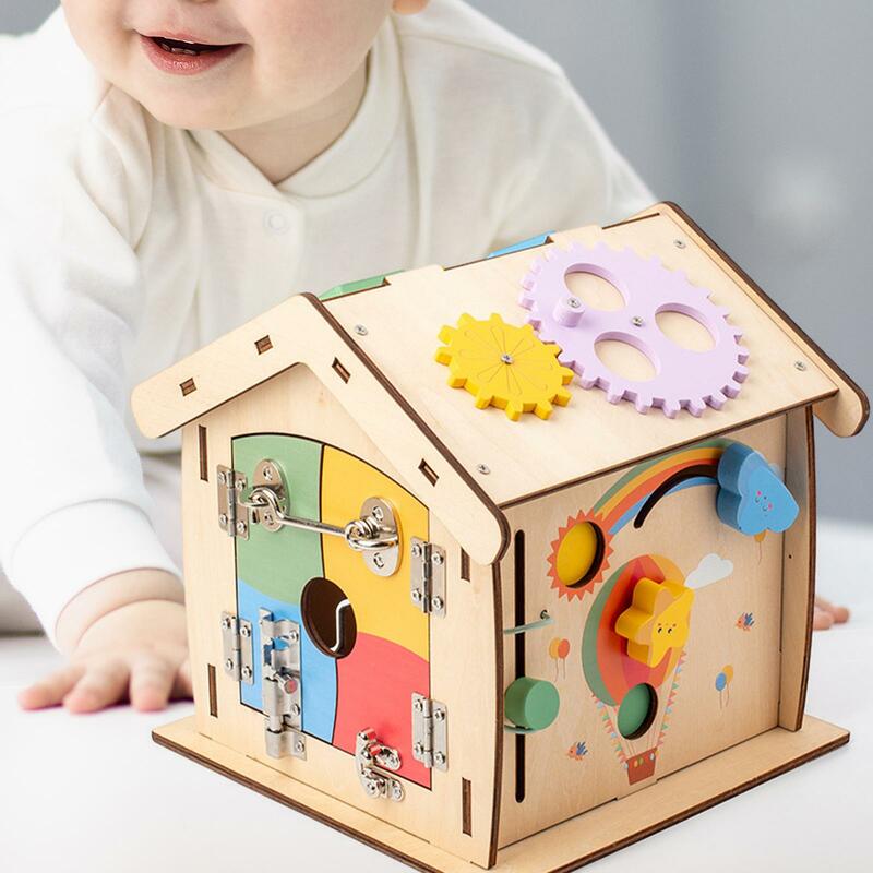 Деревянный дом, игрушка Монтессори, базовые навыки жизни, обучение для праздничного подарка для детей