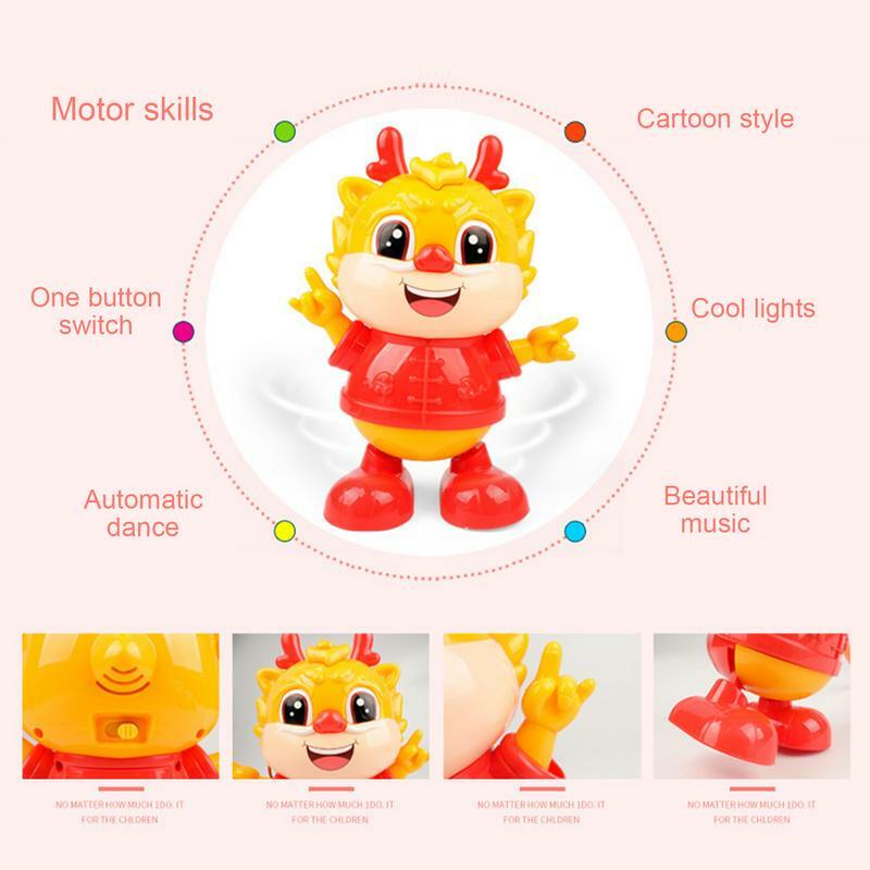 Dancing Dragon Toy for Kids, Desenhos animados, Elétrico, Música, Portátil, Educacional, Meninas, Meninos, Criança, Aniversário