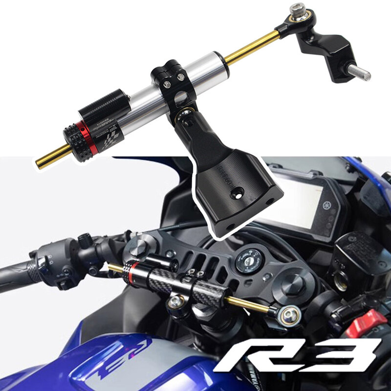 Motorcycle CNC Stabilizer Steering Damper Mounting Bracket Support Kit Accessories For Yamaha YZF R3 2019 2020 2021 2022