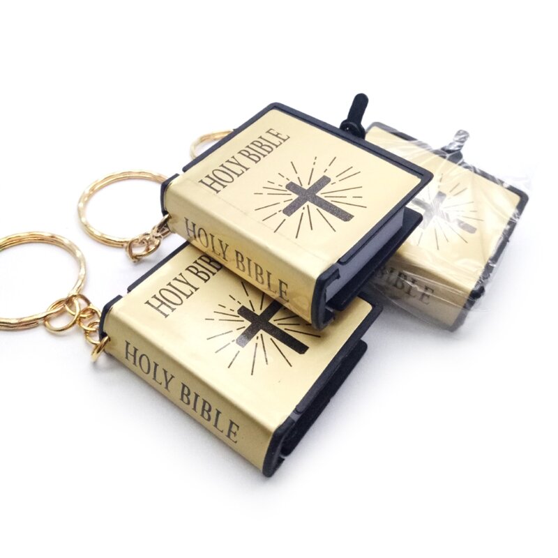 Version anglaise Mini porte-clés religieux chrétien Mini livre pour porte-clés pour porte-clés pour porte-clés femmes breloque