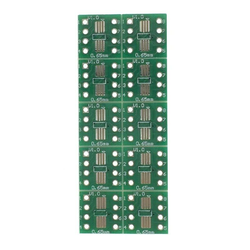 Patch para DIP Pin Pitch em linha, placa de conversão dupla face, SOP8, SOP8, TSSOP8, 0,65mm, 1,27mm, 100 peças