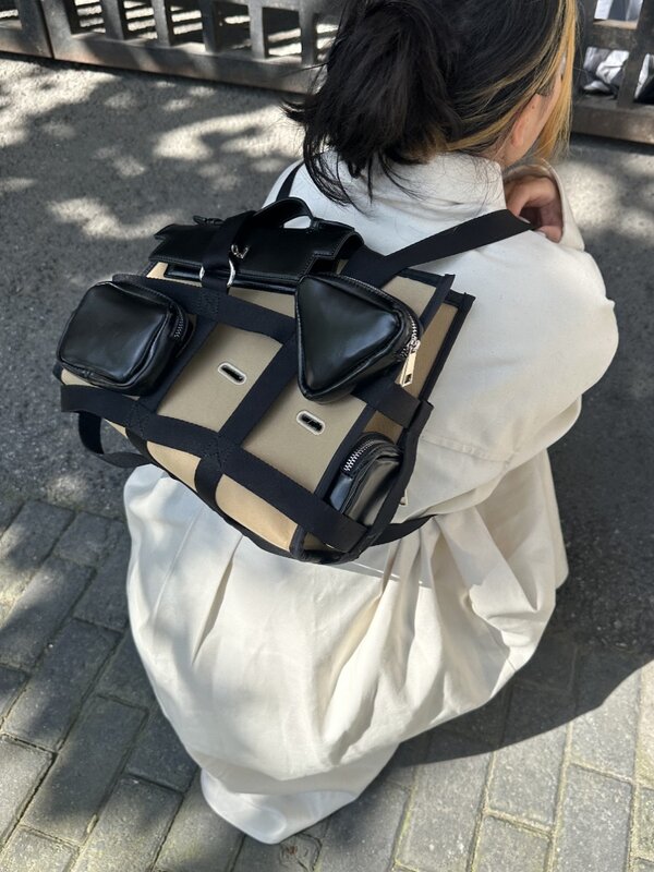 حقيبة ظهر كلاسيكية بسعة كبيرة قابلة للفصل ، تصميم متعدد الوظائف ، أزياء متقاطعة مع الجسم