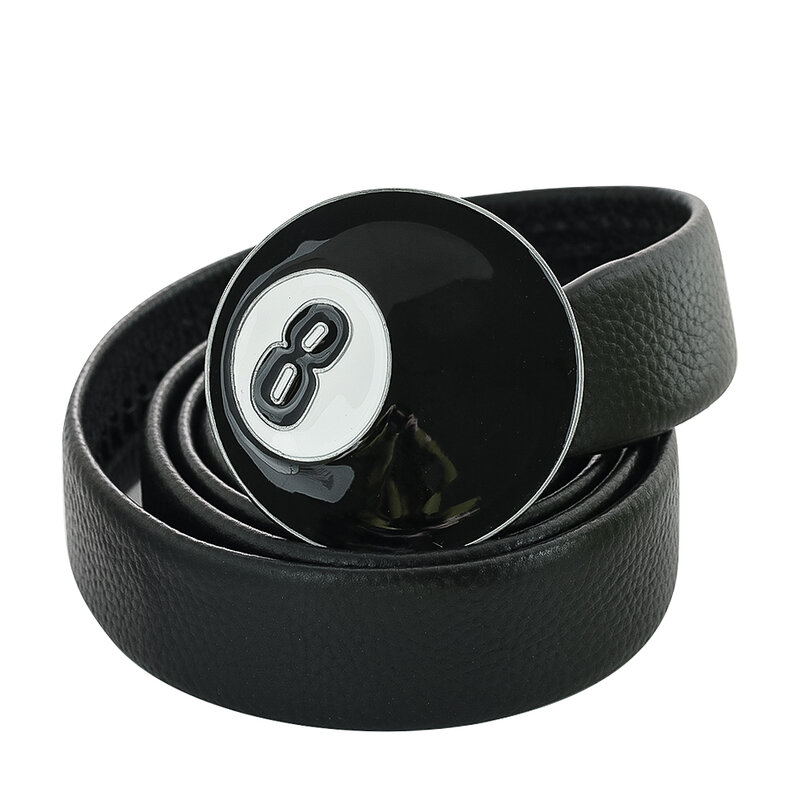 Hebilla de cinturón de metal negro para hombres, accesorios de adorno de ropa, hebilla de cinturón de estilo vaquero occidental, Snooker, billar, número 8