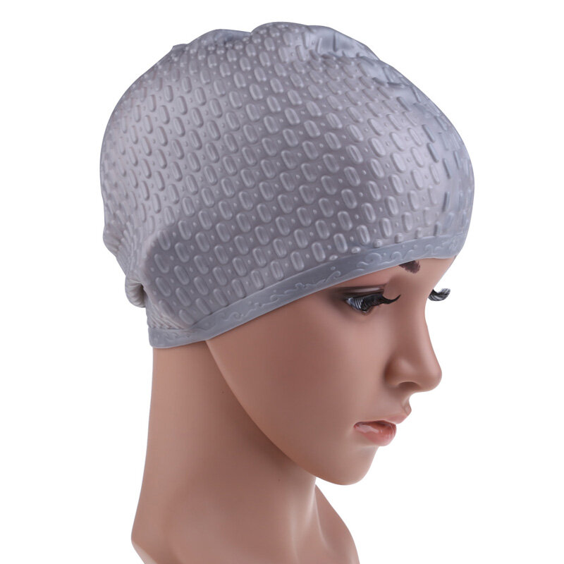1 sztuk silikonowe wodoodporne czepki kąpielowe chronić uszy długie włosy sport basen kąpielowy kapelusz czepek darmowe rozmiar dla mężczyzn i kobiet dorosłych