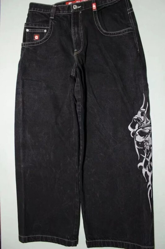 American Vintage Gothic Print Jeans Women Y2K New Street Hip Hop Trend Baggy Jeans Couple Harajuku Joker Slouchy Jeans Women