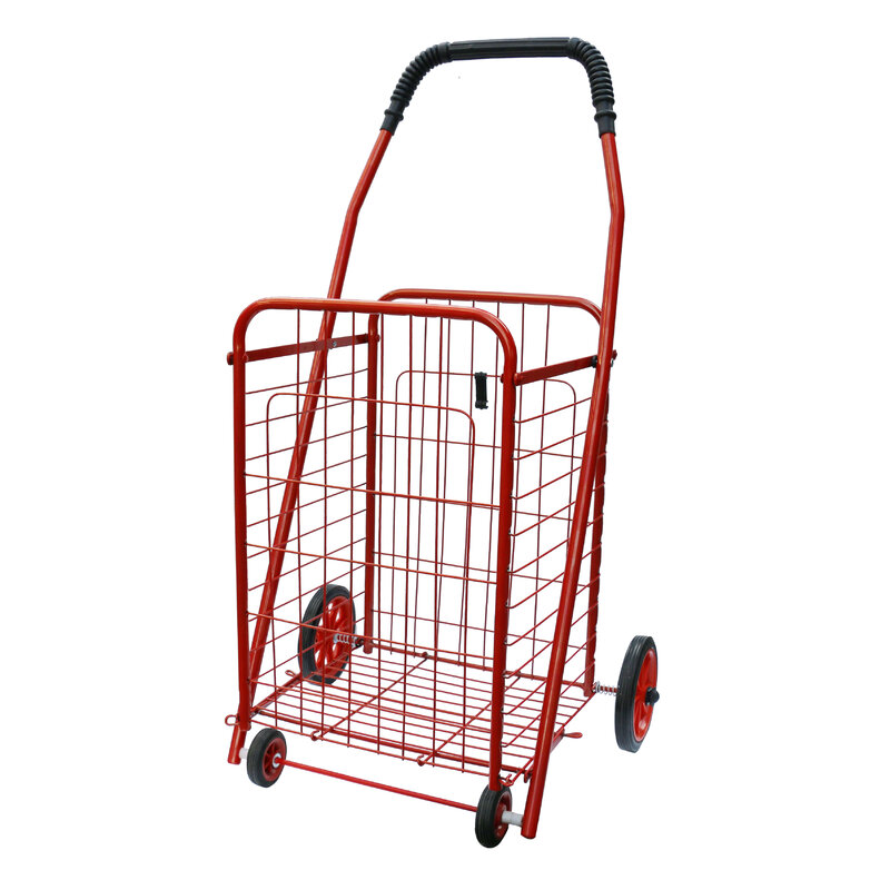 Carrito plegable de cuatro ruedas, carrito de compras para frutas y verduras, venta al por mayor