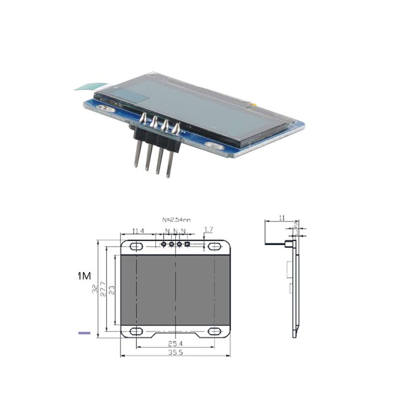Modul peraga LED LCD OLED 128X64 seri I2C IIC 1.3 inci warna putih dan biru 3-6v UNTUK Arduino 51 MSP420 STIM32 SCR SH1106