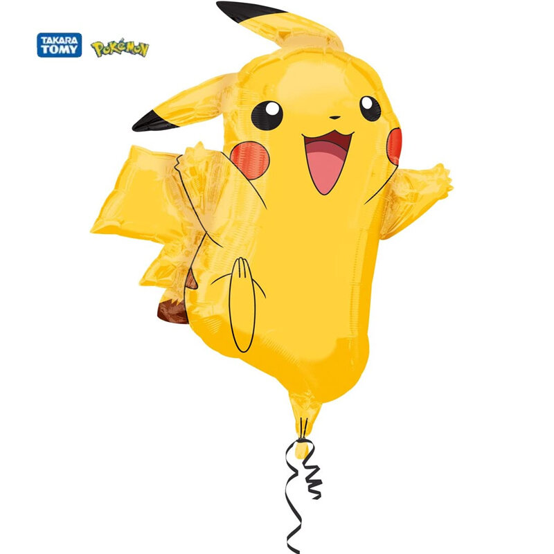 Pokemon balony z helem kreskówka przybory dla niemowląt Pikachu dekoracje urodzinowe folia numer przyjęcie balon dostarcza prezenty dla chłopców