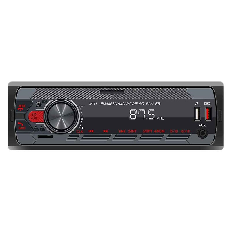 راديو يونيفرسال مفرد للسيارة ، ستيريو ، بلوتوث ، USB ، وحدة رأس AUX داخل داش ، راديو FM ، جهاز استقبال الوسائط ، مشغل MP3 للسيارة ، أسود