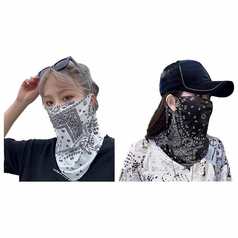 Fashion Printing Sunscreen Mask For Men Women Summer Sun Protection Anti-UV Ear Scarf Hip Hop Outdoor Sports Bandana Scarfs