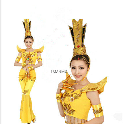 Etniczny kostiumy do tańca taniec klasyczny Dunhuang latający dorośli kostiumy do tańca kostiumy Guanyin na tysiące rąk