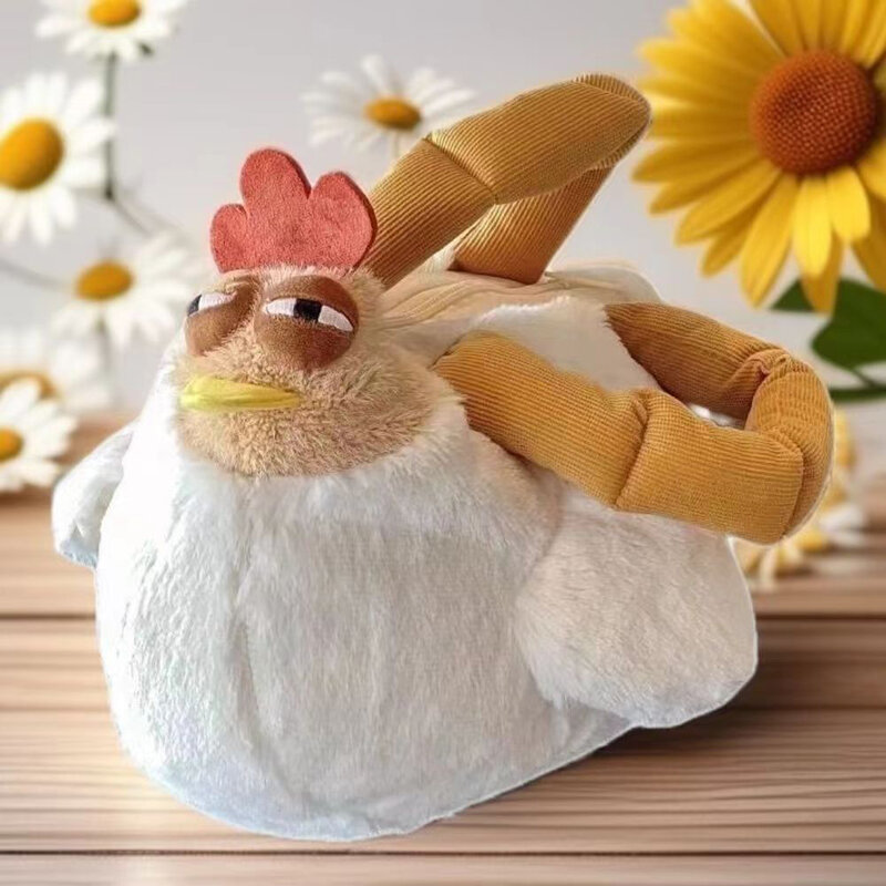 Borsa di peluche di pollo divertente borsa a forma di pollo brutta borsa a forma di gallina borsa a tracolla per bambola assonnata per regali di compleanno per ragazze